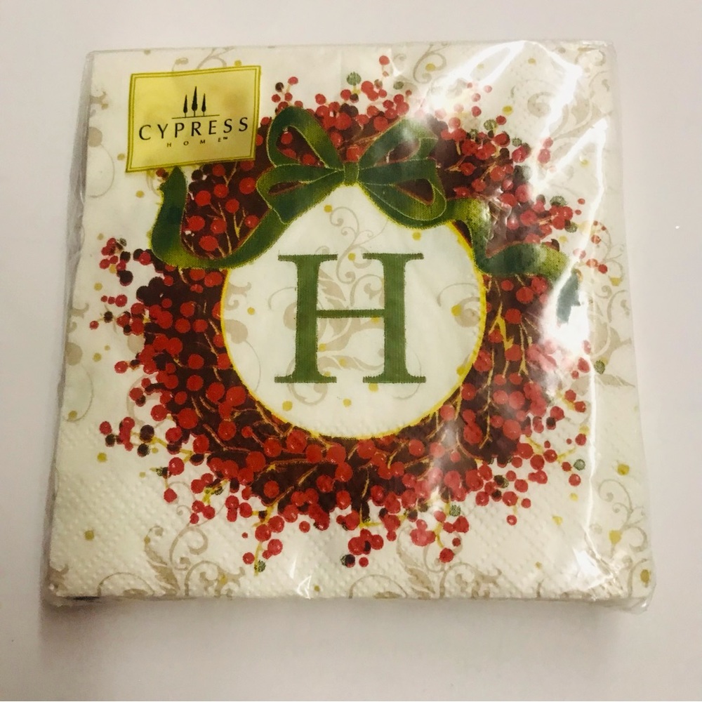 New 20 H Napkins Cypress Home Wreath 5” x 5”